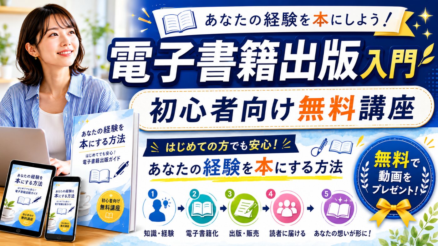 電子書籍出版入門 初心者向け無料講座 — あなたの経験を本にする方法